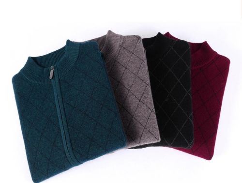 100% Cashmere Cardigan Zipper