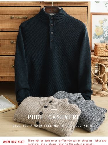 Winter 100% pure cashmere sweater men's