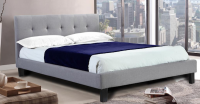 Hollywell Grey Linen Button Fabric Bed